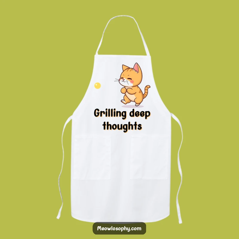 Funny Ginger Cat Philosophy Apron - Chef's Witty Wisdom Gift
