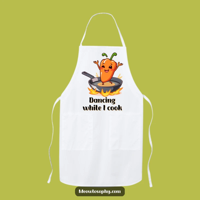 Funny Grilled Pepper Apron: Sizzling Dancer Kitchen Fun