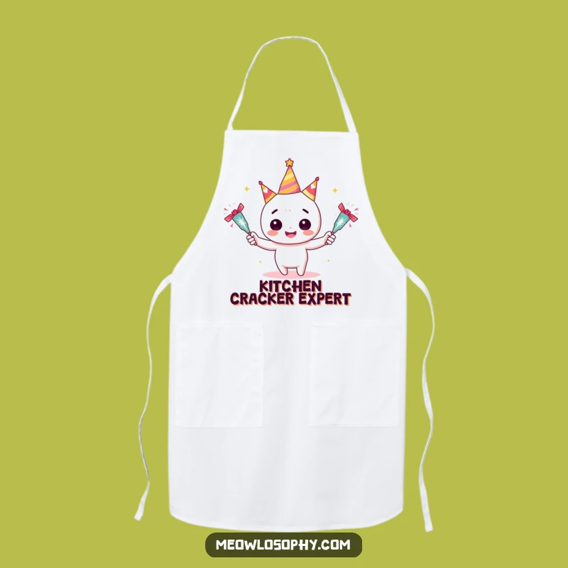 Funny Juggler Apron: Adorable Character with Crackers, Festive Kitchen Gift