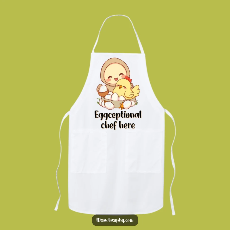 Funny Sleepy Chicken Apron: Hilarious Cartoon Egg Collector for Kitchen Fun