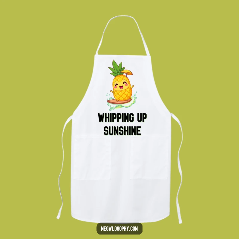 Funny Giggling Pineapple Surfing Lemonade Apron - Kitchen Fun and Protection
