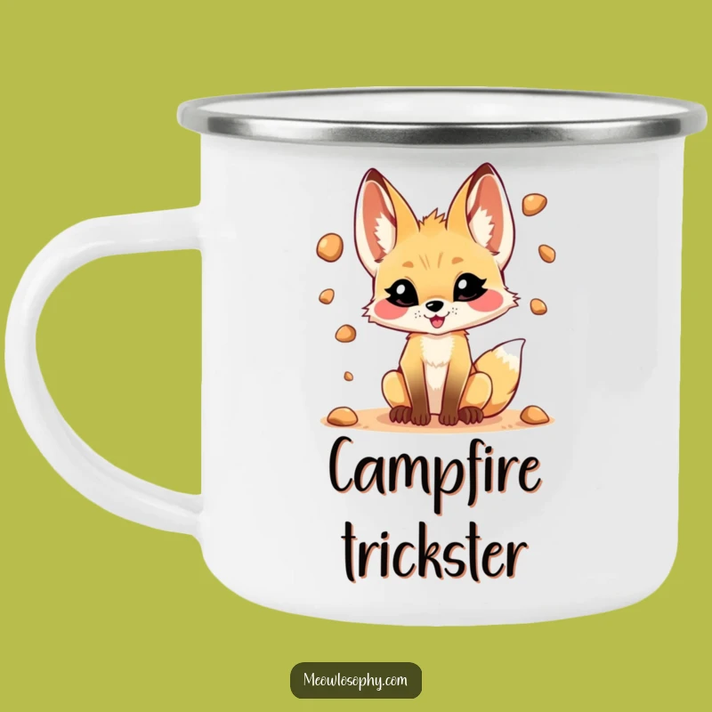 Funny Fennec Fox Juggling Camping Mug: Playful Brews for Mischievous Adventures