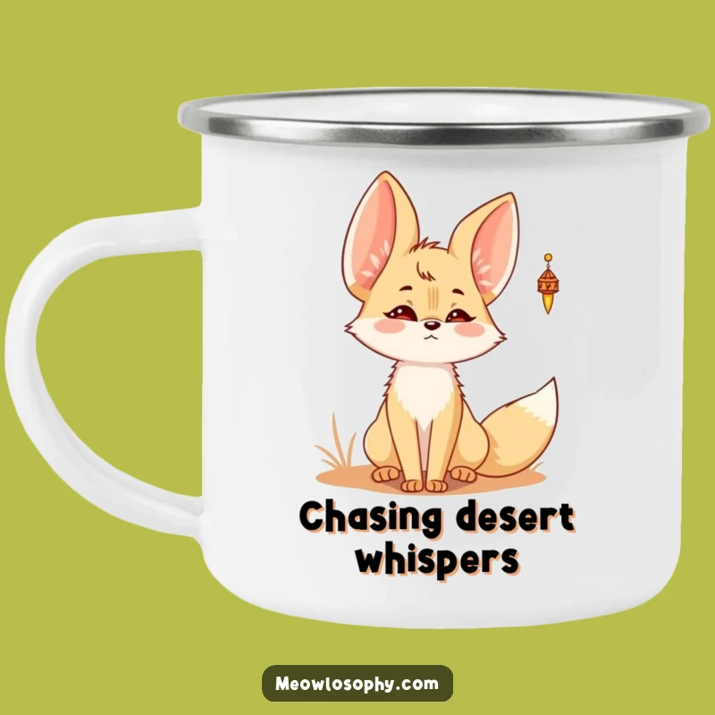 Funny Kawaii Fennec Fox Chime Camping Mug - Adorable Desert Serenity