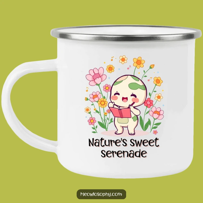 Durable Funny Earth Conducting Flowers Camping Mug: Enjoy Harmonious Blooms Outdoors