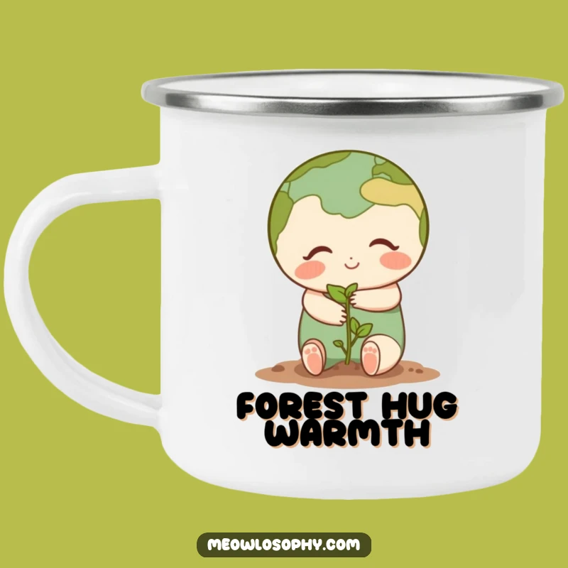 Funny Earth Seedling Hug Camping Mug - Durable & Heartwarming Outdoor Gift