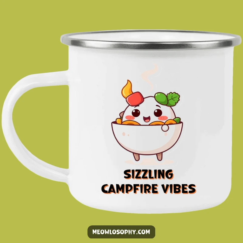 Funny Fajita Bowl Camping Mug: Cute Wiggling Outdoor Food Fun