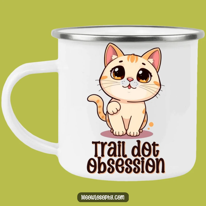Funny Laser Cat Camping Mug: Feline Dot Chase Outdoor Gift
