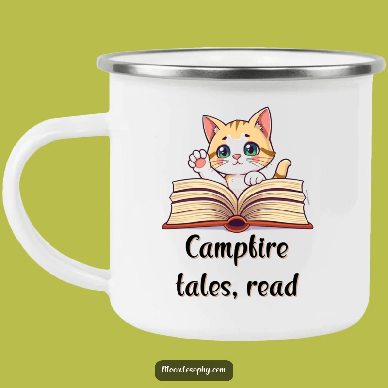 Literary Campfire: Funny Curious Cat Camping Mug Gift