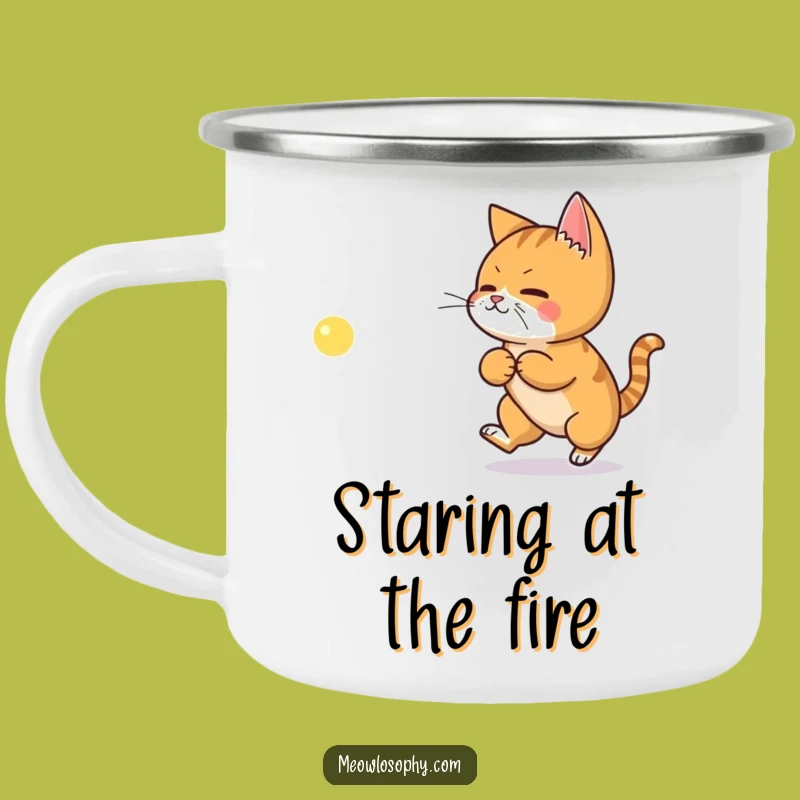 Philosophical Campfire: Funny Ginger Cat Camping Mug Gift
