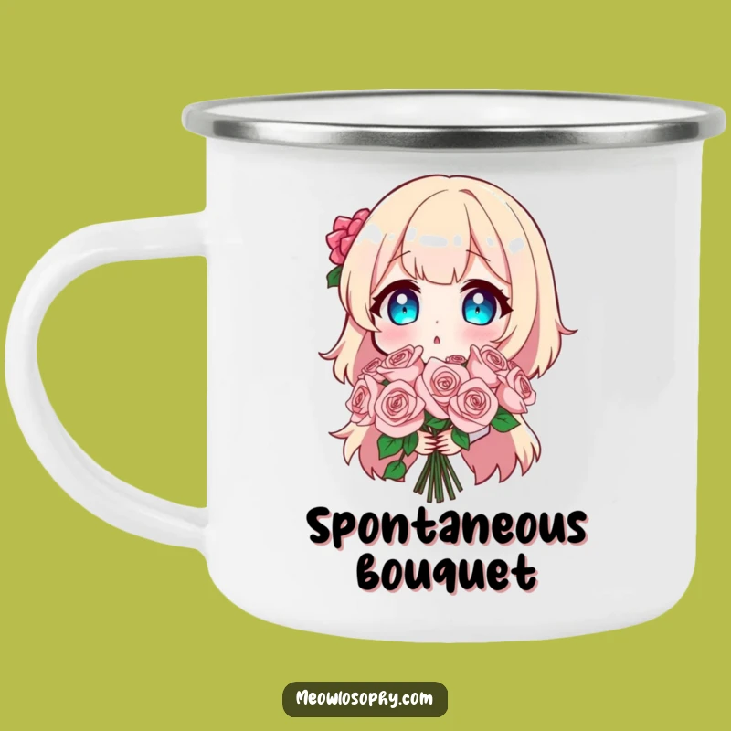 Funny Campfire Surprise Mug: A Hilarious Gift with a Shocked Character and Sparkly Roses