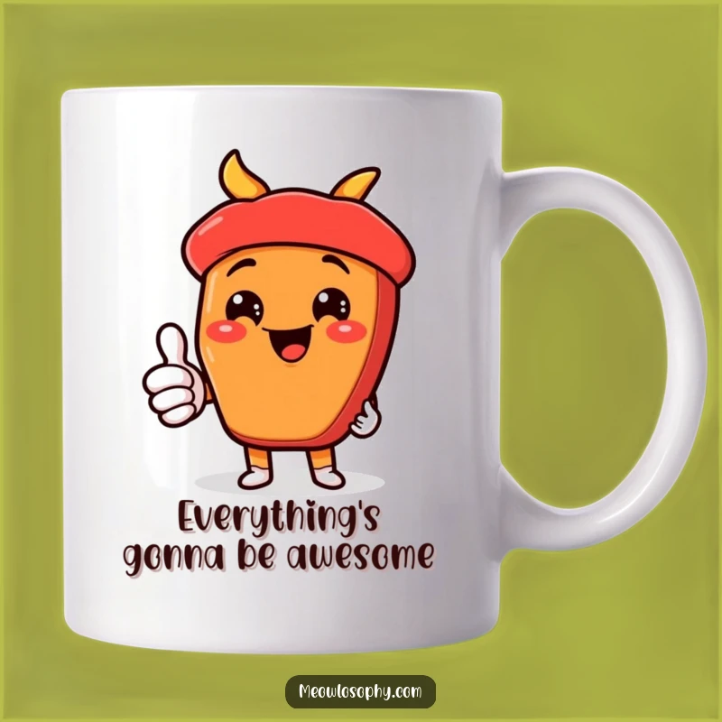 Funny Kawaii Fajita Mug: Cheesy Grin Ingredient Gift for Happy Foodies