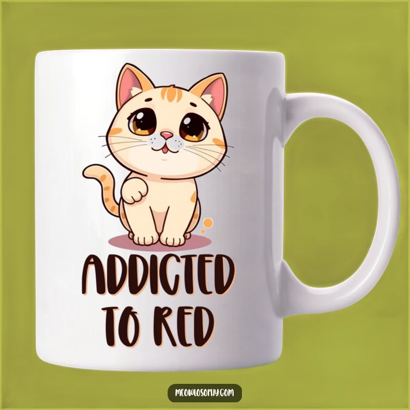 Funny Laser Cat Mug: Hypnotized Feline Chasing Dot Gift