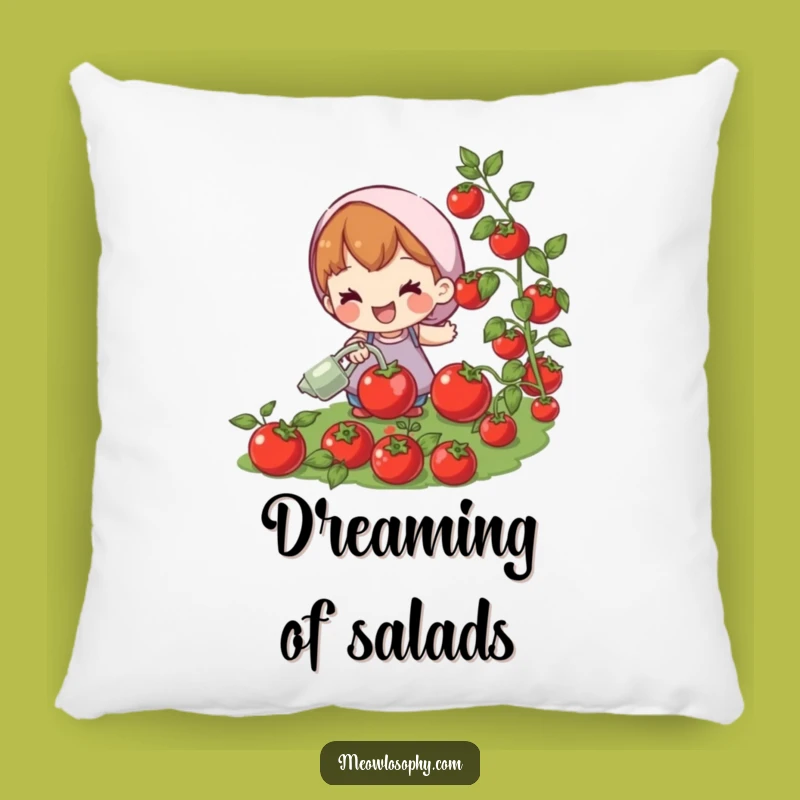 Funny Gardener Pillow: Cozy & Hilarious Tomato Watering Accent