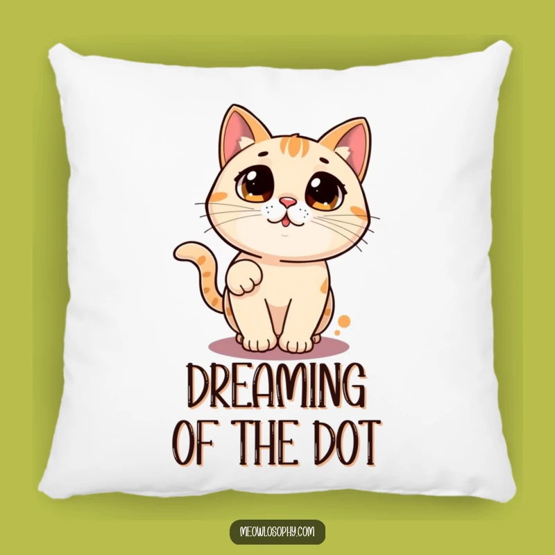 Funny Laser Cat Pillow: Cozy Feline Dot Chasing Accent Gift