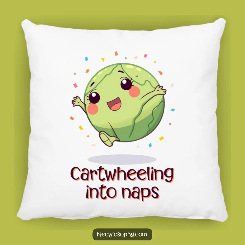 Funny Earth Cartwheel Pillow - Comfy & Festive Accent Gift