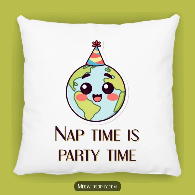 Comfy Funny Earth Party Hat Pillow: Add Celestial Surprise and Softness to Your Space