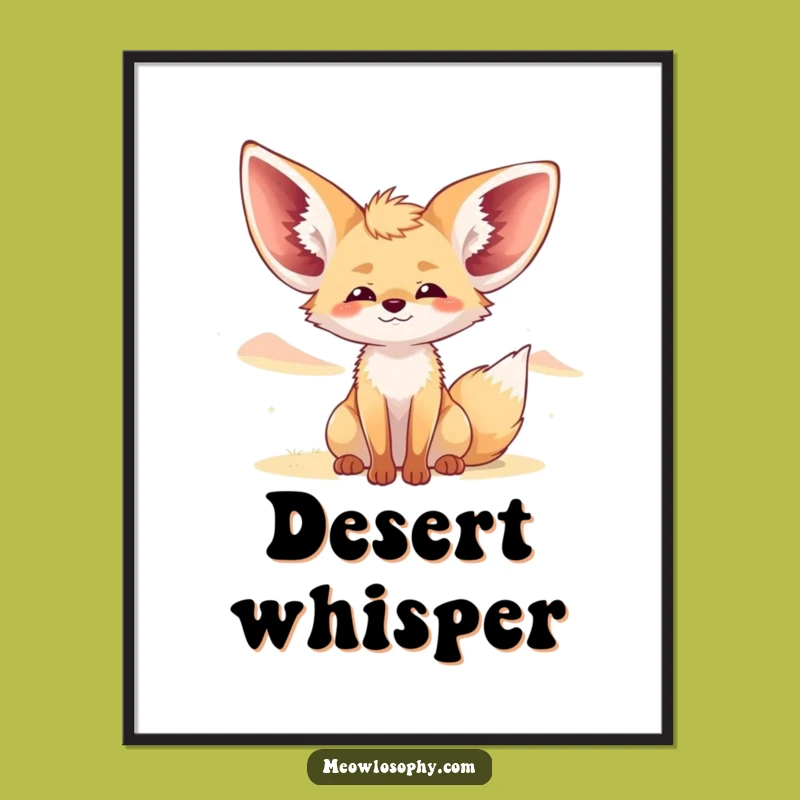 Funny Fennec Fox Digital Art: Relaxed Breeze Print for Instant Calm
