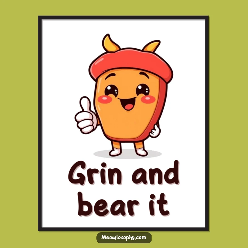 Funny Kawaii Fajita Digital Art: Cheesy Decor for Foodie Spaces