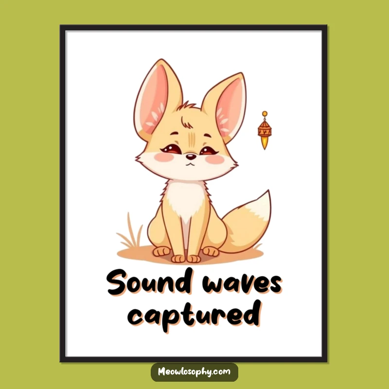 Funny Kawaii Fennec Fox Chime Digital Art - Adorable Desert Sound Download