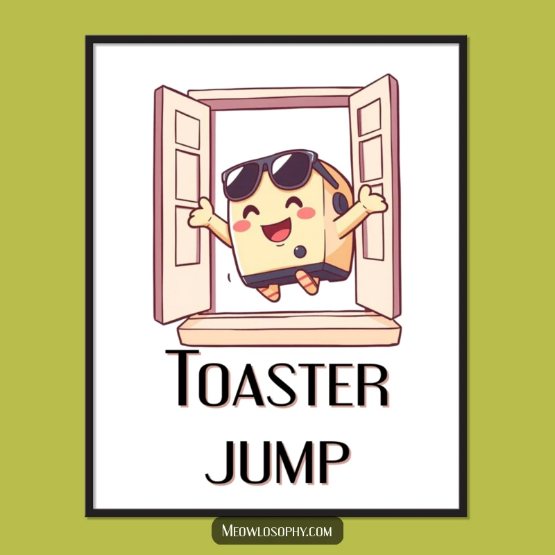 Funny Toaster Escape Digital Print: Instant Dramatic Art for Your Space