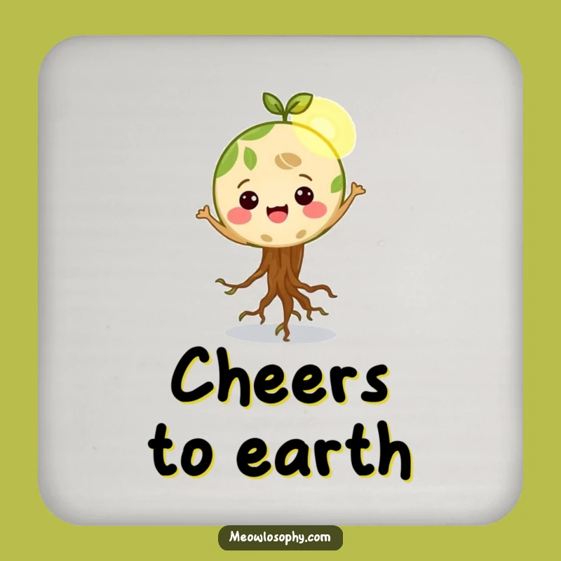 Funny Earth Roots Dancing Coaster Set - Protect Surface Sustainably