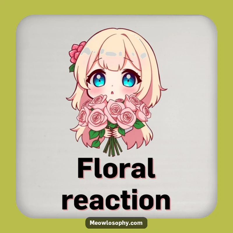 Funny Surprise Coaster Set: Protect Surfaces with a Shocked Character and Sparkly Roses