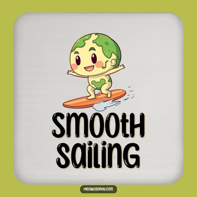 Funny Earth Riding Breeze Drink Coaster: Protect Surfaces with Adventurous Style