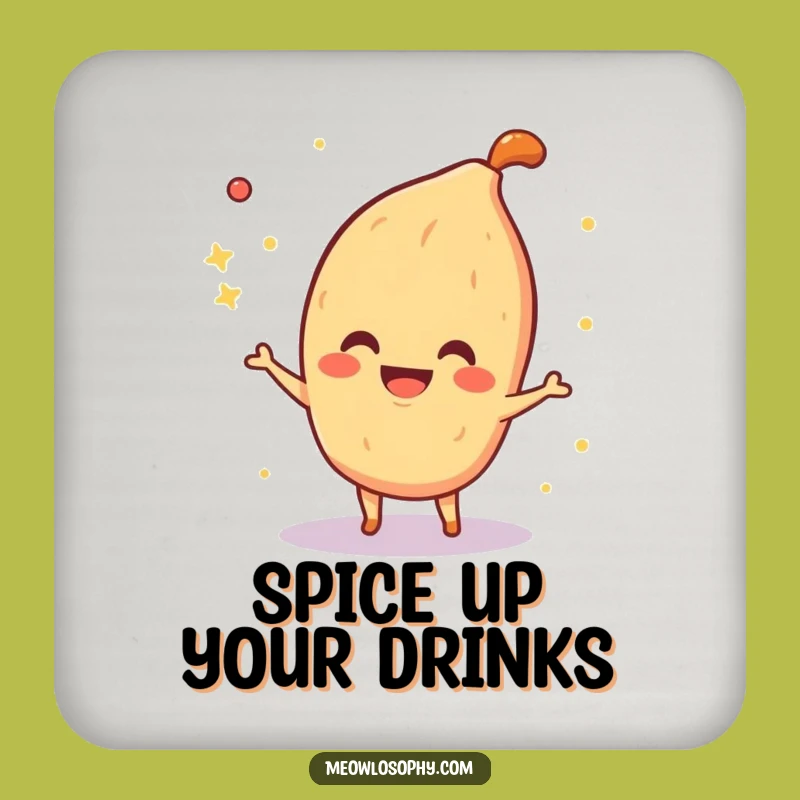 Funny Fajita Spice Sparkle Coaster Set, Protect Surfaces with Magical Humor, Unique Funny Gift