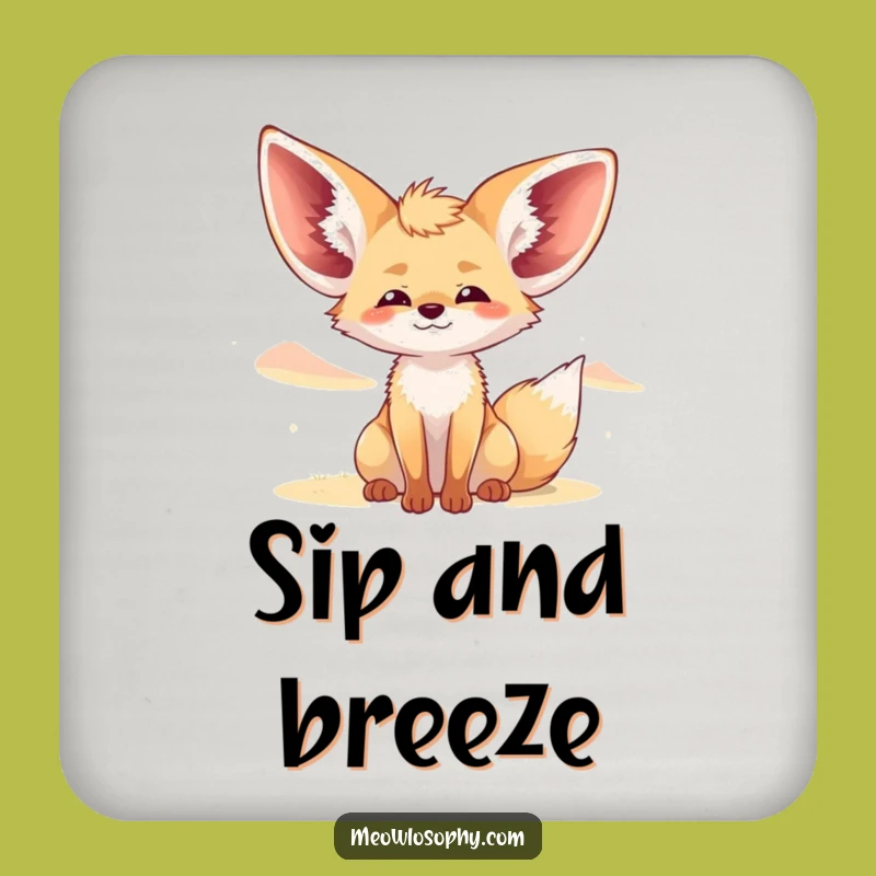 Funny Fennec Fox Coaster: Relaxed Breeze Protection for Surfaces