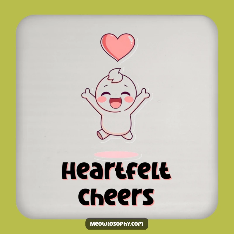 Funny Joyful Coaster Set: Protect Surfaces with Adorable Jumping Character Art