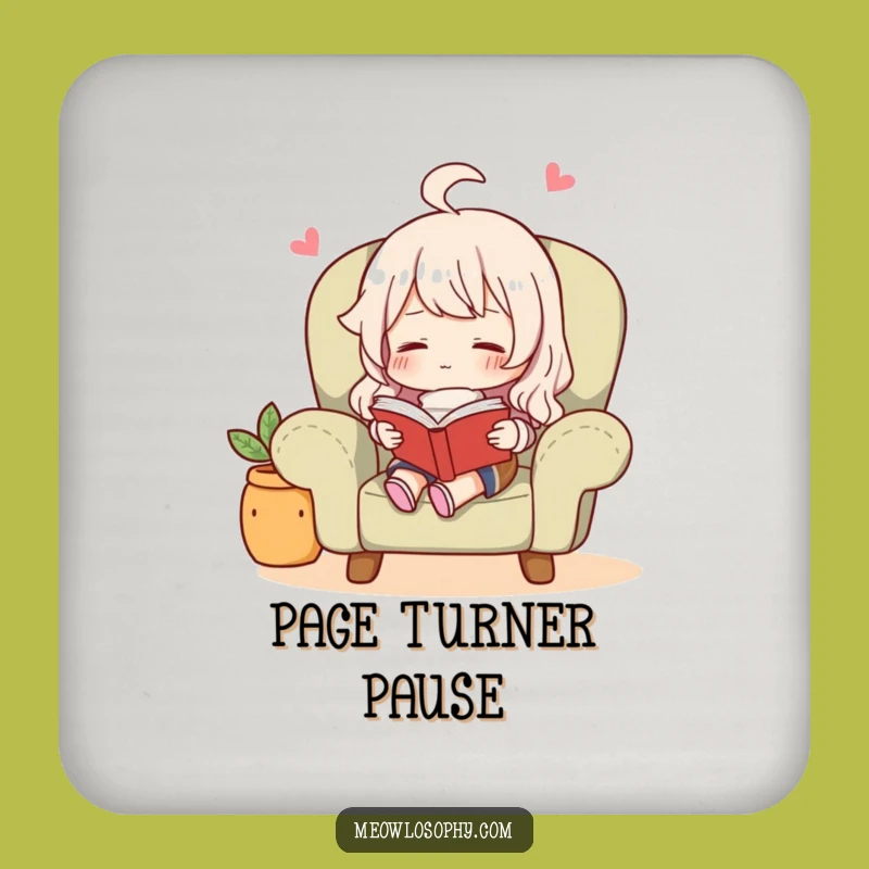 Funny Cozy Reader Coaster: Protect Surfaces, Cute Book Gift