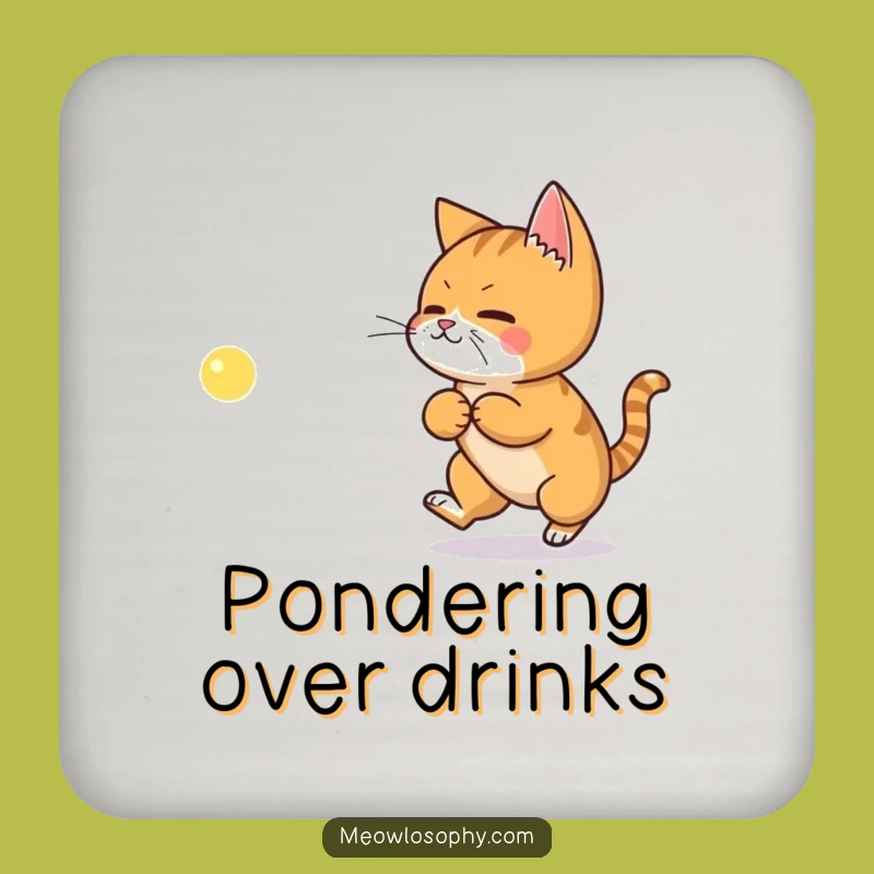 Protect Surfaces Philosophically: Funny Cat Coaster Gift