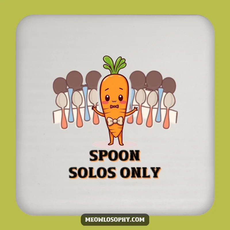 Funny Shy Carrot Conducting Spoons Coaster - Protect Surfaces with Humor
