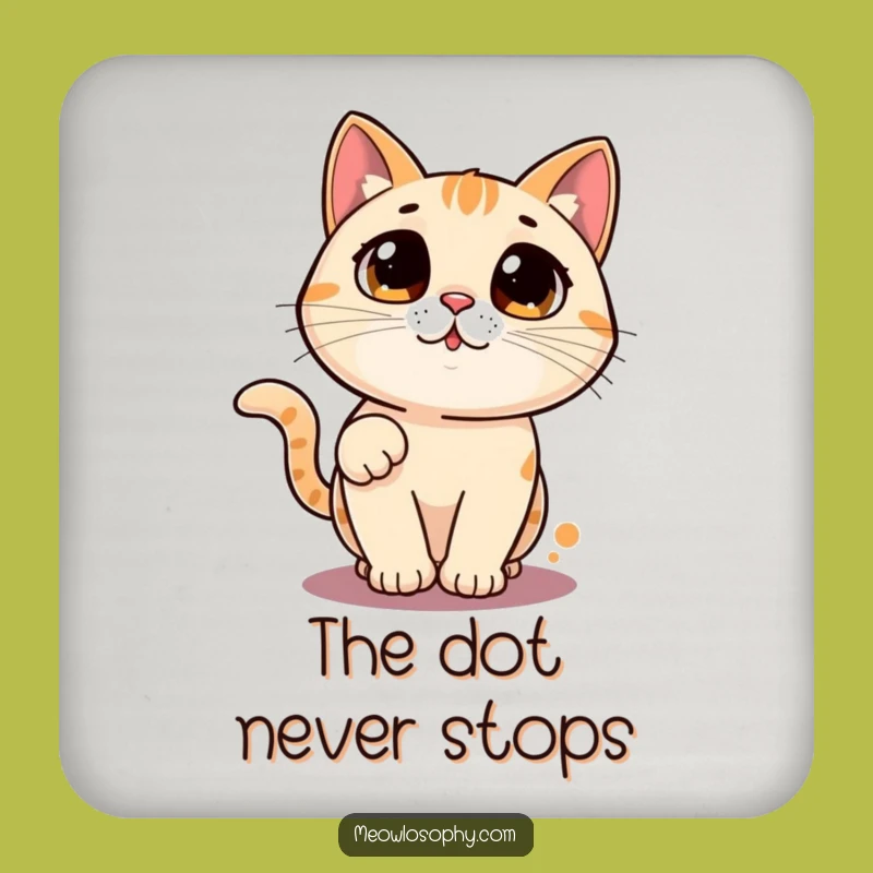 Funny Laser Cat Coaster: Feline Dot Chase Drink Protector Gift