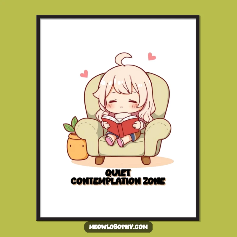 Funny Cozy Reader Poster: Bookworm Bliss, Cute Wall Art Gift