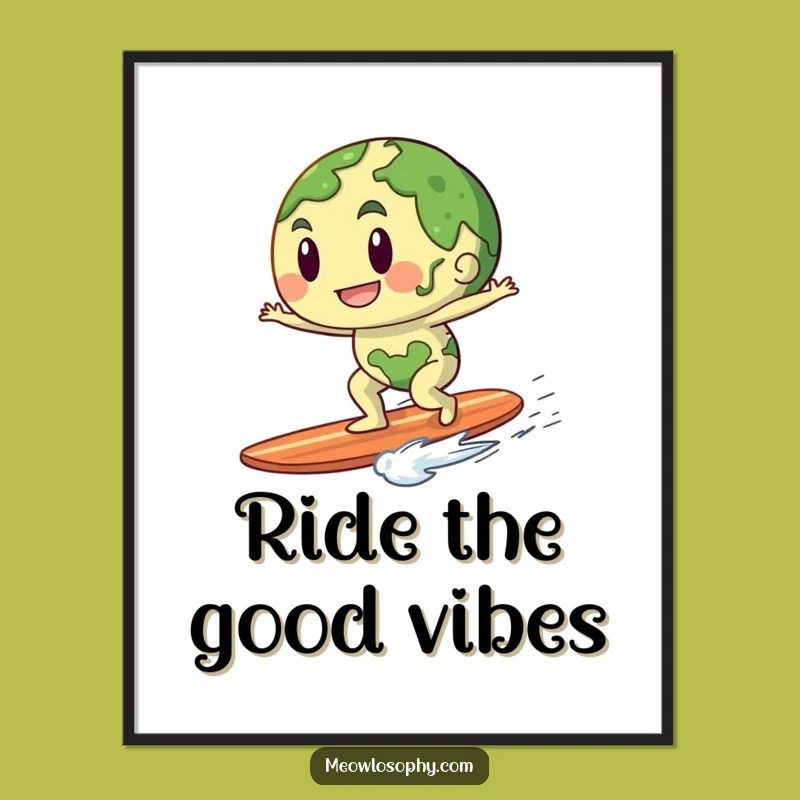 Funny Earth Riding Breeze Poster: Decorate with Adventurous Spirit and Playful Freedom