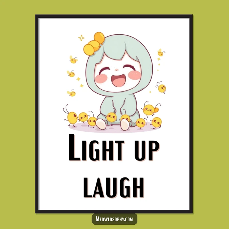 Funny Firefly Laugh Poster: Cute Character Art for a Hilarious Wall Gift