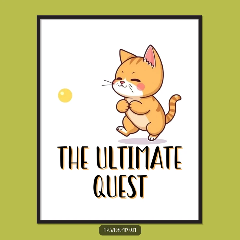 Funny Ginger Cat Philosophy Poster - Laser Chase Art