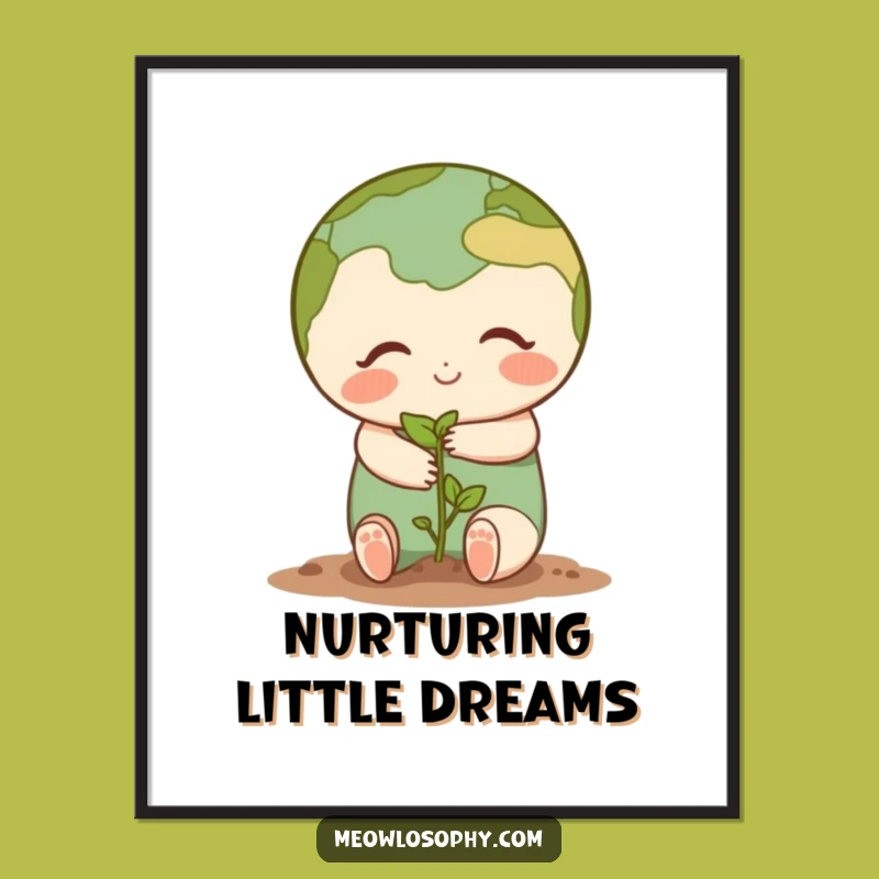 Funny Earth Seedling Hug Poster - Heartfelt Wall Art & Hilarious Gift