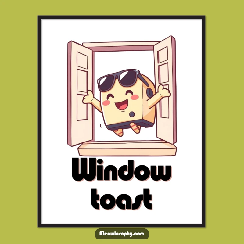 Funny Toaster Window Poster: Dramatic Wall Art for a Quirky Space