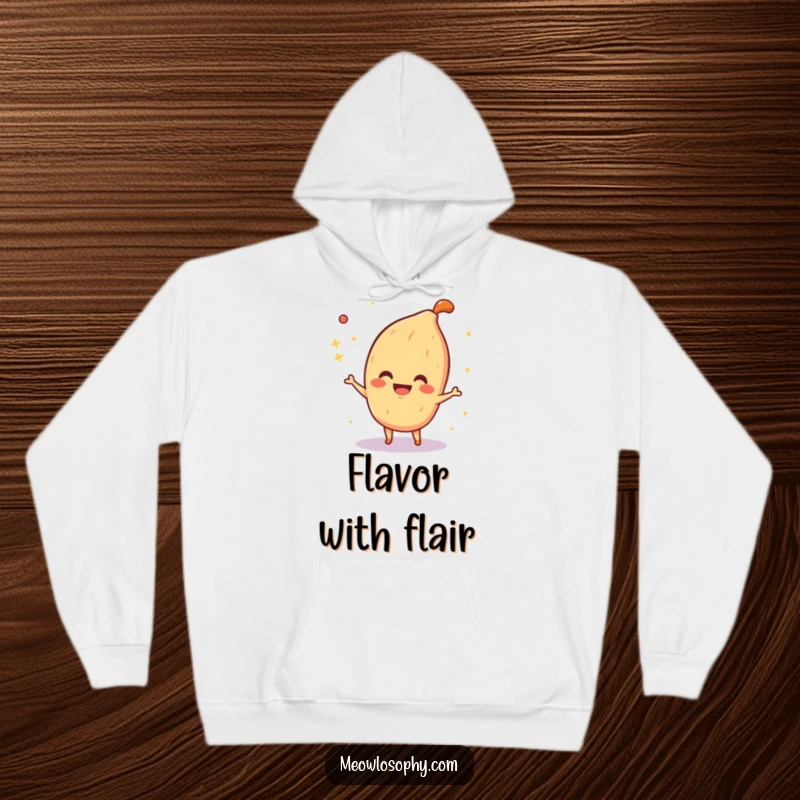 Funny Hoodie showcasing a smiling fajita spice character playfully sprinkling sparkles, perfect for cozy, magical, and fun-loving wear.