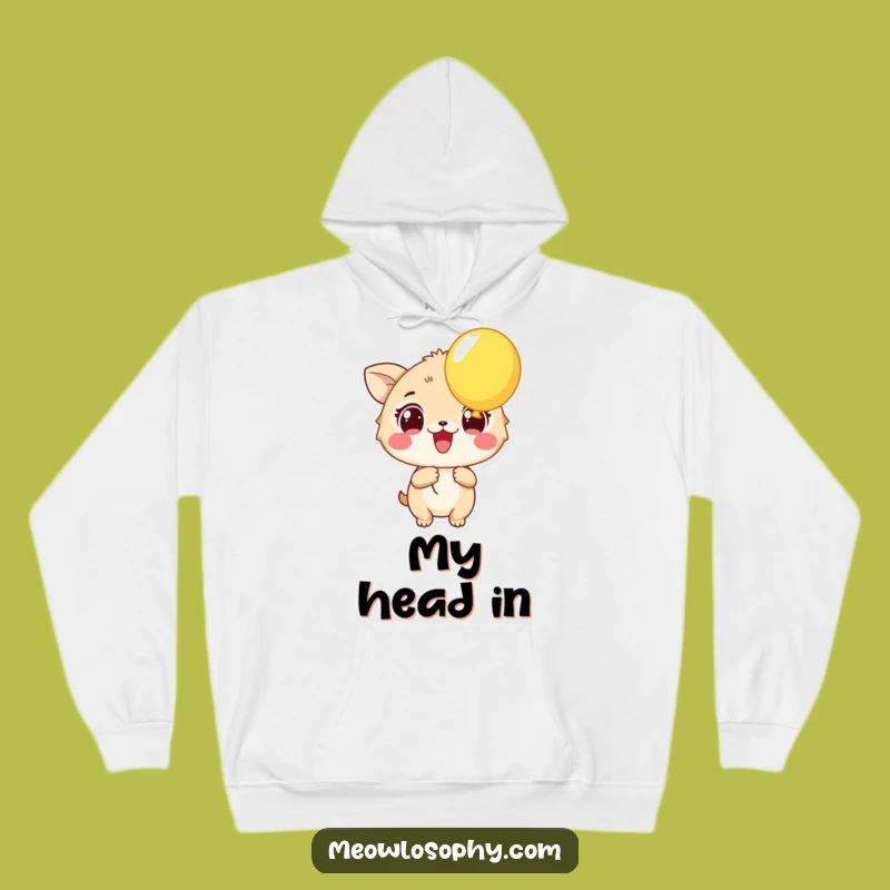 Funny Excited Animal Hoodie: Cozy Balloon Joy, Warm Gift for Enthusiasts