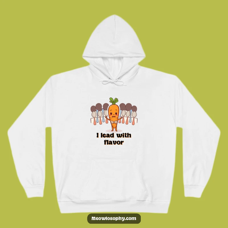Funny Shy Carrot Conducting Spoons Hoodie - Cozy and Hilarious Winter Wear