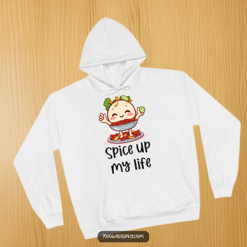 Funny Fajita Platter Hoodie featuring a delightful food character and two tiny lime wedges waving, offering cozy humor for foodies.