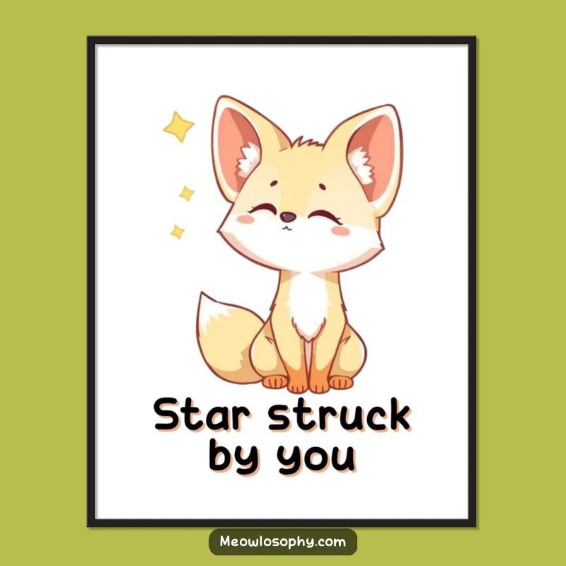 Free Printable Fennec Fox Wall Art: Star Gazer Downloadable Art