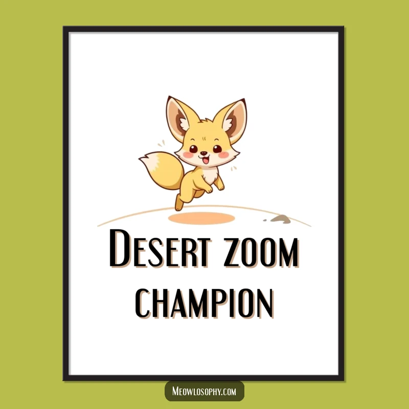 Free Printable Fennec Fox Wall Art: Zoomie Fun Downloadable Art