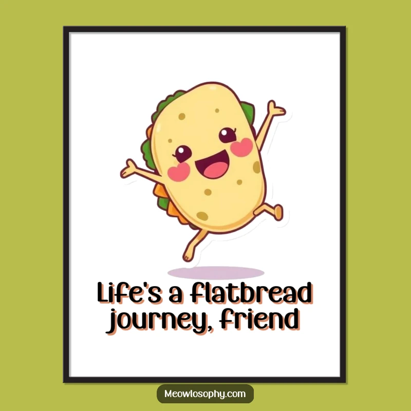 Free Printable Wall Art: Cartwheeling Tortilla, Dynamic Downloadable Decor