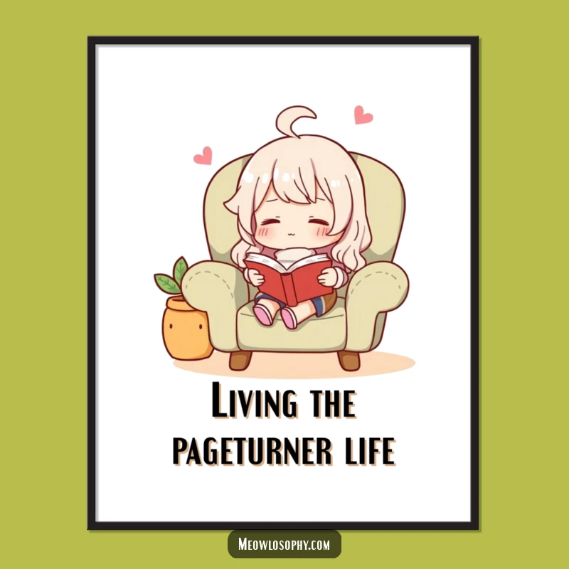 Funny Free Printable Wall Art: Cozy Reader Downloadable Art Gift for Relaxation