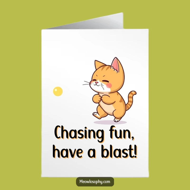 Free Printable Birthday Card: Cat Laser Philosophy Funny Download