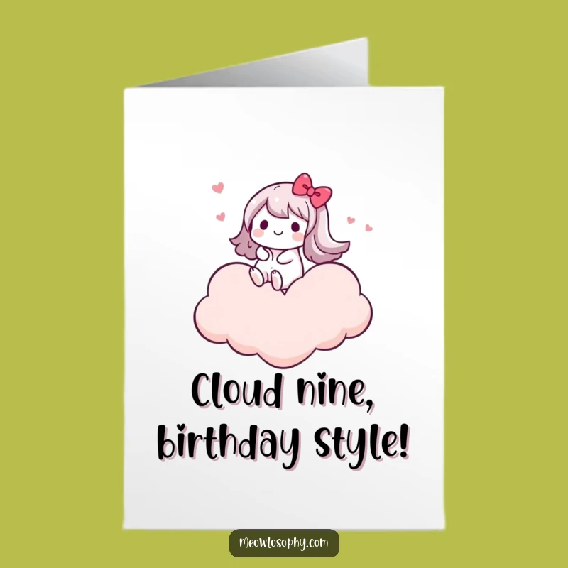 Free Printable Birthday Card: Happy Heart Cloud Rider! Joyful Downloadable Gift.